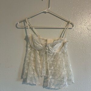 Urban Outfitters Lace Top in White
